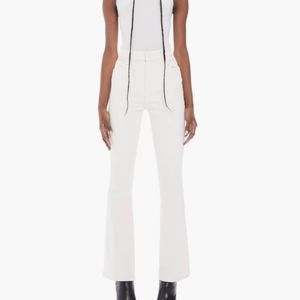 MOTHER high waisted flare jeans, weekender skimp, off white